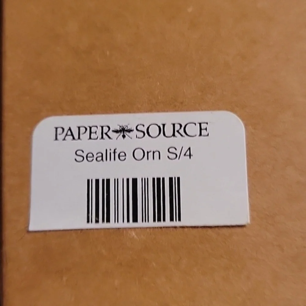 Paper Source Silver Sealife Ornaments - Set of 4 New